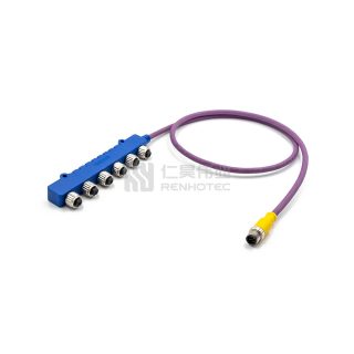 NMEA2000 Micro Drop Cable with 5Pin M12 6 Ports Male-Female T-Connector For Marine & Oceanic System