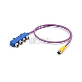 NMEA2000 Micro Drop Cable with 5Pin M12 4 Ports Male-Female T-Connector For Marine & Oceanic System