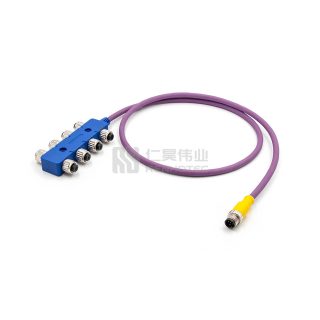 Alternative view of NMEA2000 Micro Drop Cable with 5Pin M12 8 Ports Male-Female T-Connector For Marine & Oceanic System