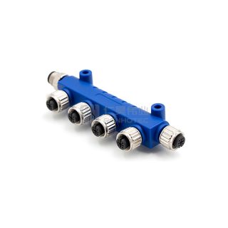 Alternative view of NMEA 2000 Micro 4-port 5Pin M12 Male-Female Waterproof T-Connector For Marine & Oceanic System