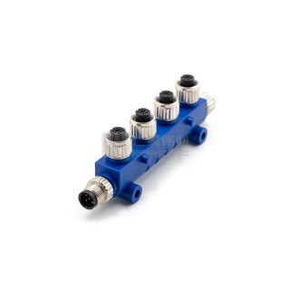 NMEA 2000 Micro 4-port 5Pin M12 Male-Female Waterproof T-Connector For Marine & Oceanic System