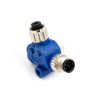 Alternative view of NMEA 2000 Micro 5Pin M12 Male-Female Waterproof L-Splitter/Adapter For Marine & Oceanic System