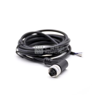 Односторонние формованные кабели M12 с прямым углом и женской головкой