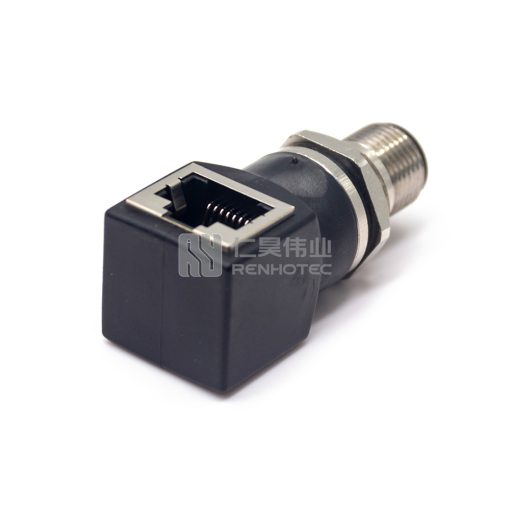 Переходник M12 на RJ45 под прямым углом с мужского на женский