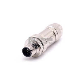 M12 Field Wireable Connector Male Metal Shell Shielded