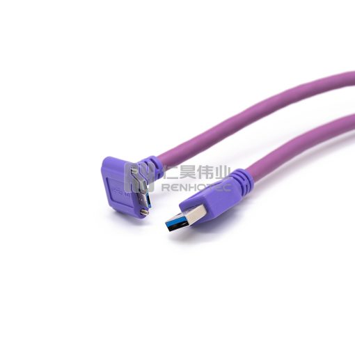 USB 3.0 Plug to Right Angle Micro B Right Angle Cable with Screw Lock for Industry Camera - Image 4