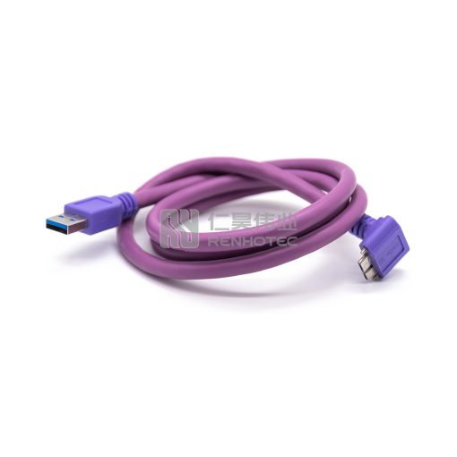 USB 3.0 Plug to Right Angle Micro B Right Angle Cable with Screw Lock for Industry Camera - Image 3