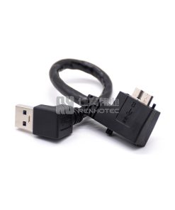 USB 3.0 разъем на угловой микровход с винтовым замком для промышленной камеры