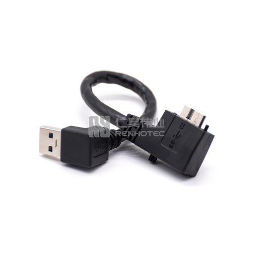 USB 3.0 разъем на угловой микровход с винтовым замком для промышленной камеры