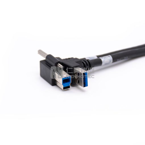 USB 3.0 Right Angle Plug to Right Angle Type-B USB Cable with Screw Lock for Industry Camera - Image 2