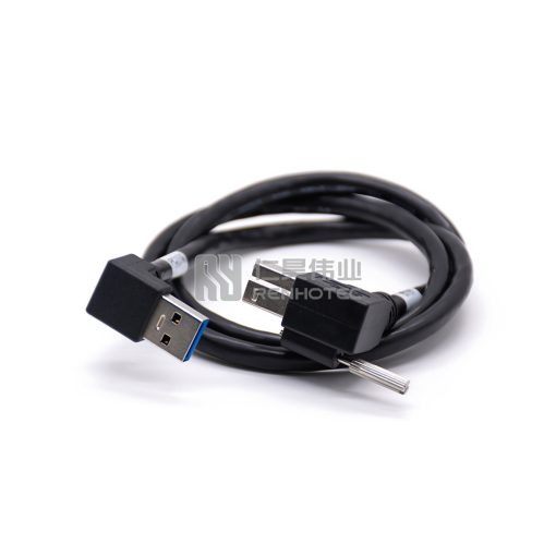 USB 3.0 Right Angle Plug to Right Angle Type-B USB Cable with Screw Lock for Industry Camera - Image 4