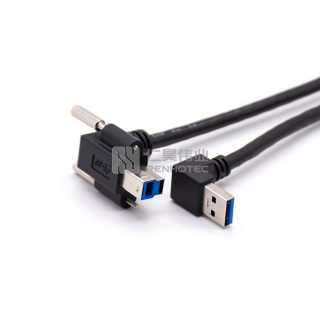Alternative view of USB 3.0 Right Angle Plug to Right Angle Type-B USB Cable with Screw Lock for Industry Camera