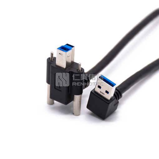 USB 3.0 угловой разъем на угловой разъем Type-B USB-кабель с винтовым замком для промышленной камеры