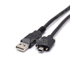 Кабель USB 2.0 разъем на мини USB винтовой разъем черный, 1 м, литой под давлением