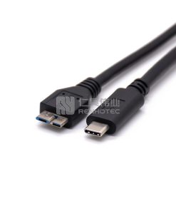 Кабель USB MicroB разъем на Type-C разъем, черный, литой под давлением