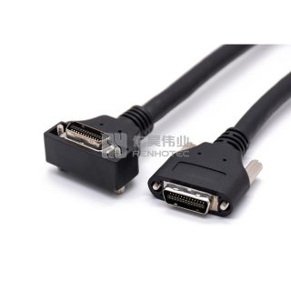 Alternative view of MDR Plug to MDR Right Angle Plug Camera Link Cable Assemblies with Screw Lock for Industrial Machine Vision