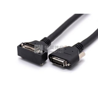 MDR Plug to MDR Right Angle Plug Camera Link Cable Assemblies with Screw Lock for Industrial Machine Vision