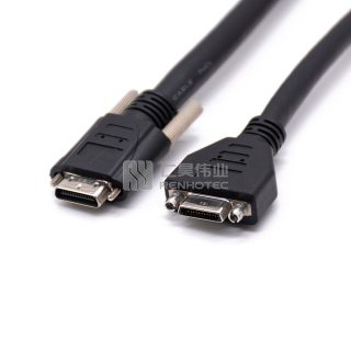 SDR Plug to SDR Jack Camera Link Cable Assemblies with Screw Lock for Industrial Machine Vision