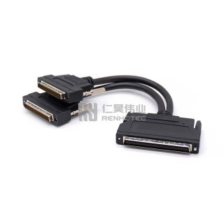 MDR Plug 100Pin to Dual MDR Plug Camera Link Cable Assemblies with Screw Lock for Industrial Machine Vision