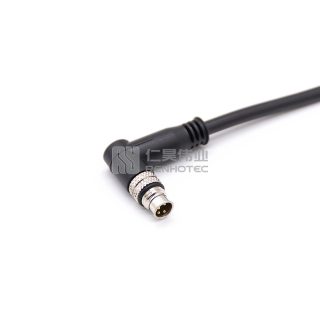 Alternative view of M8 Plug A code Right Angle 4 Pin 24AWG GigE Camera Cable