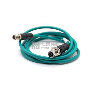 M12 Plug X code to M12 Jack X code 8 Pin 26AWG GigE Camera Cable