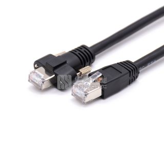RJ45 Plug to RJ45 Screw-on Plug Black 1m GigE Camera Cable