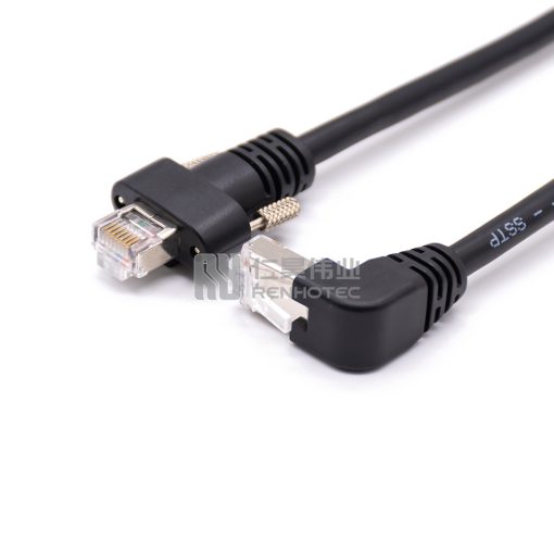 Кабель для камеры GigE с винтами RJ45 и вилкой RJ45 черный 1 м — изображение 2