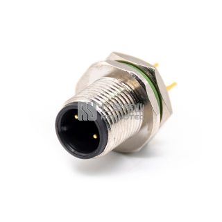 M12 Panel Mount Connectors Male Socket Through Hole Back Fastened(M16*1.5)