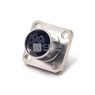 M12 Panel Mount Connectors Female Socket Solder Flange