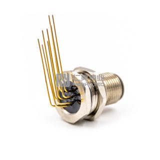 Alternative view of M12 Panel Mount Connectors Male Right Angle Socket Through Holer Front Fastened