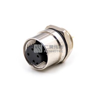 M12 Panel Mount Connectors Female Socket Solder Back Fastened(M12*1)