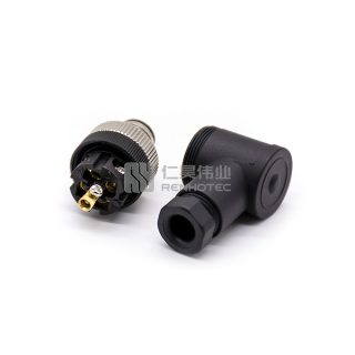 Alternative view of M12 Field Wireable Connector Male Right Angle Plastic Shell