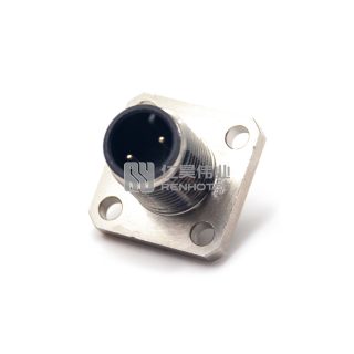 M12 Panel Mount Connectors Male Socket Solder Flange