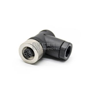 M12 Field Wireable Connector Female Right Angle Plastic Shell