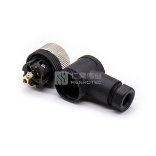Alternative view of M12 Field Wireable Connector Female Right Angle Plastic Shell