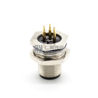 Alternative view of M12 Panel Mount Connectors Male Socket Through Hole Front Fastened(M16*1.5)