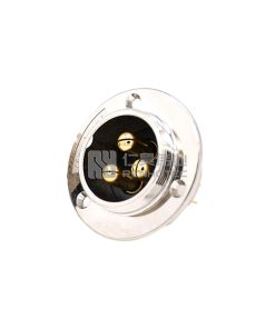 GX16 Round Flange Type Male Socket Solder Silver
