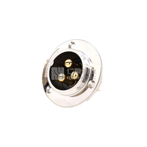 GX16 Round Flange Type Male Socket Solder Silver