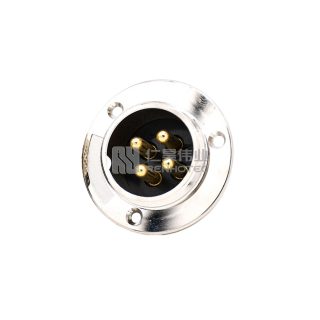 Alternative view of GX16 Round Flange Type Male Socket Solder Silver