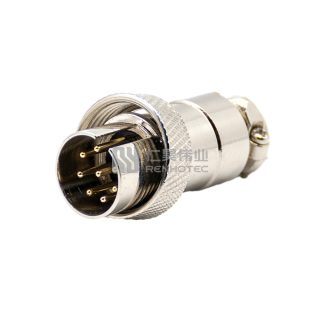 Alternative view of GX16 Reverse Type Male Plug Threaded Cable Mount Solder Silver