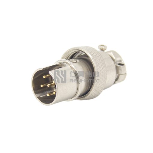 GX16 Reverse Type Male Plug Threaded Cable Mount Solder Silver — изображение 4