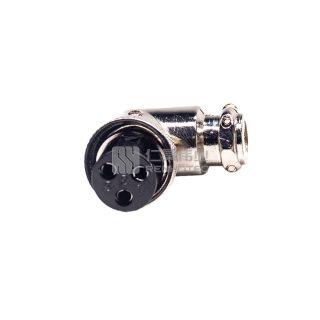 Alternative view of GX16 Standard Type Female Right Angled Plug Threaded Cable Mount Solder Silver
