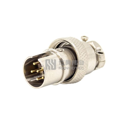 GX16 Reverse Type Male Plug Threaded Cable Mount Solder Silver — изображение 3