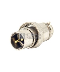 GX16 Reverse Type Male Plug Threaded Cable Mount Solder Silver