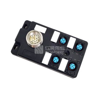 M12 Distribution Box 4-Port, Dual Channel NPN, LED Indication, Standard Body M23 Pre-Made Interface