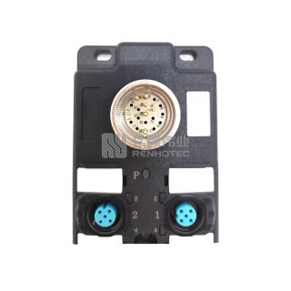 Alternative view of M12 Distribution Box 4-Port, Dual Channel NPN, LED Indication, Standard Body M23 Pre-Made Interface