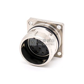 M23 Female Receptacle Flange Solder Cup Mount