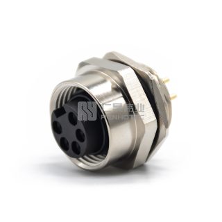 Женский разъем 7/8'' с корпусом для установки через панель, крепление с задней гайкой, сквозное отверстие