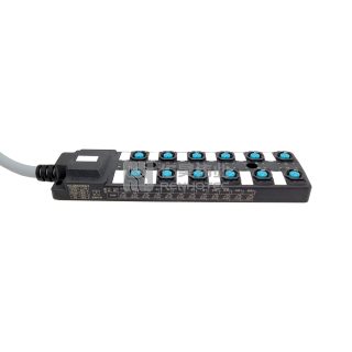 Alternative view of M12 Distribution Box 12-Port with PUR/PVC Cable Gray