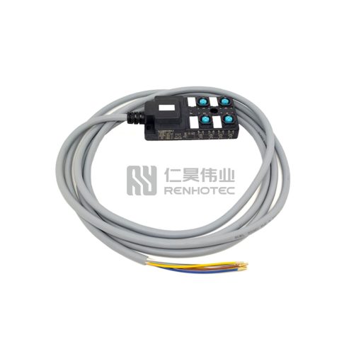 M12 Distribution Box 4-Port with PUR/PVC Cable Gray - Image 5